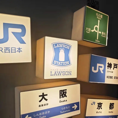 Japanese Subway Station Sign LED Refrigerator Magnet – Mini Light Board Souvenir