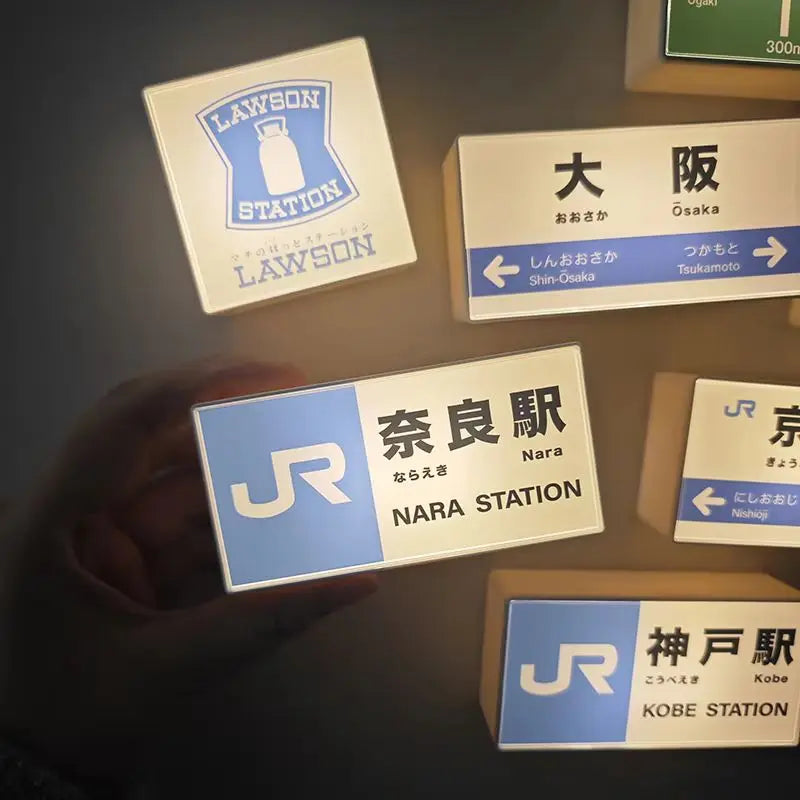 Japanese Subway Station Sign LED Refrigerator Magnet – Mini Light Board Souvenir