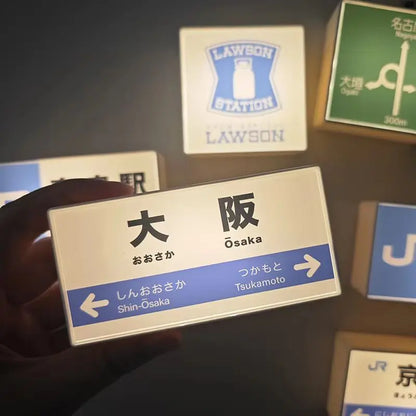Japanese Subway Station Sign LED Refrigerator Magnet – Mini Light Board Souvenir