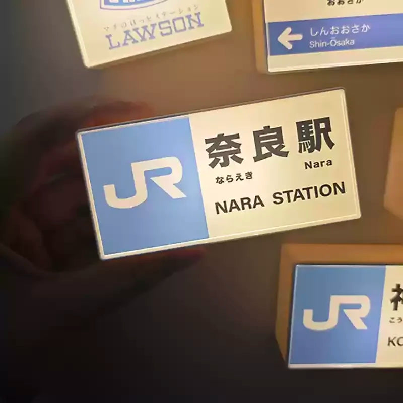 Japanese Subway Station Sign LED Refrigerator Magnet – Mini Light Board Souvenir