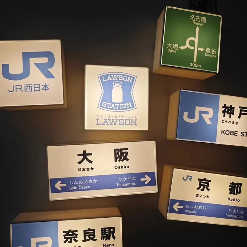 Japanese Subway Station Sign LED Refrigerator Magnet – Mini Light Board Souvenir